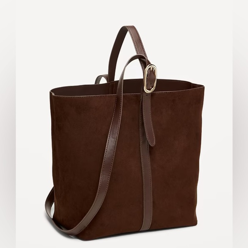 Brown Suede Tote Bag